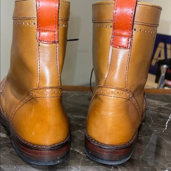 Allen Edmonds Dalton Brown Leather Brogue Boots - Picture 6 of 9